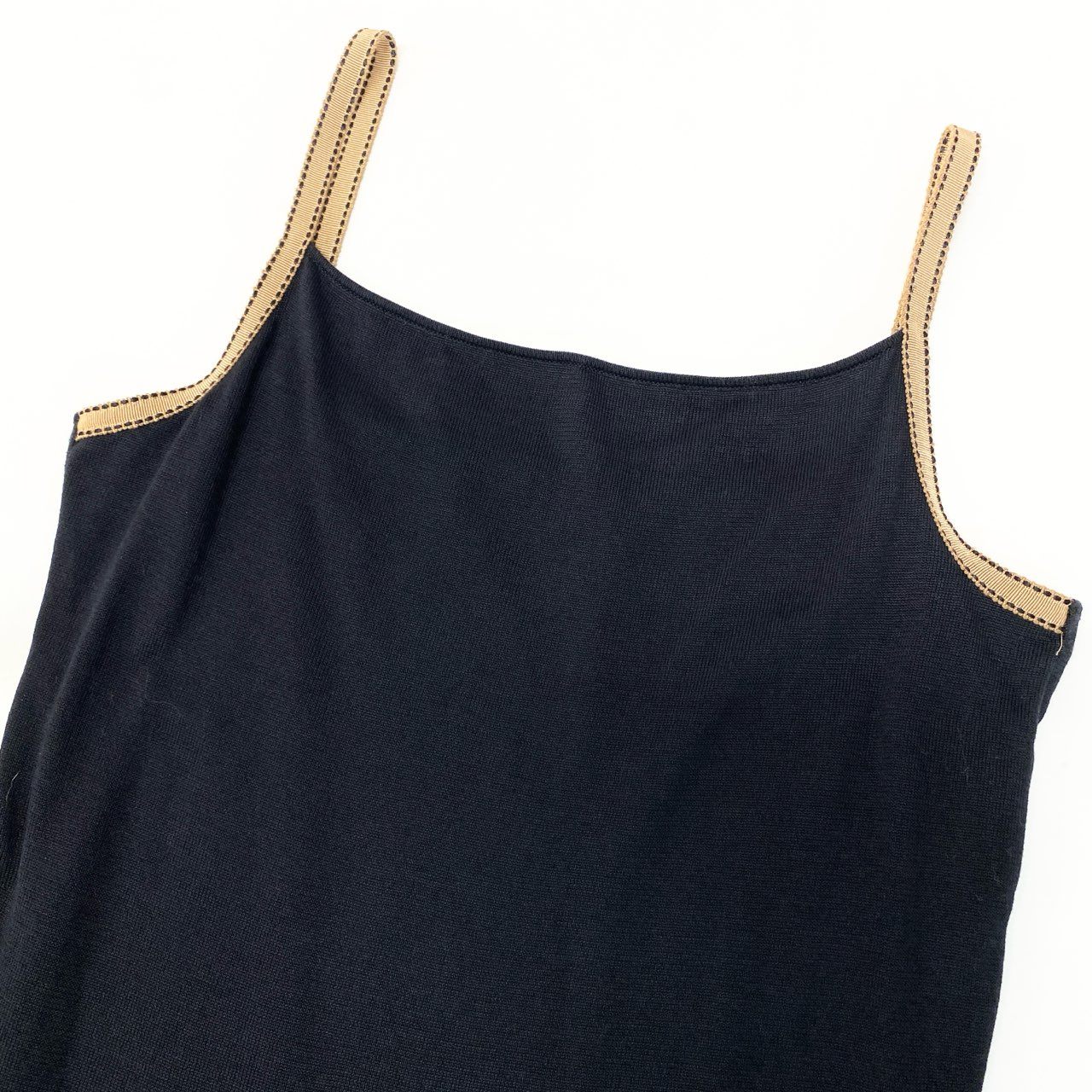 68b7 Salvatore Ferragamo サルヴァトーレフェラガモ アンサンブル コットンニット カーディガン キャミXS/カーディガンS ブラック レディース トップス ヴィンテージk02i