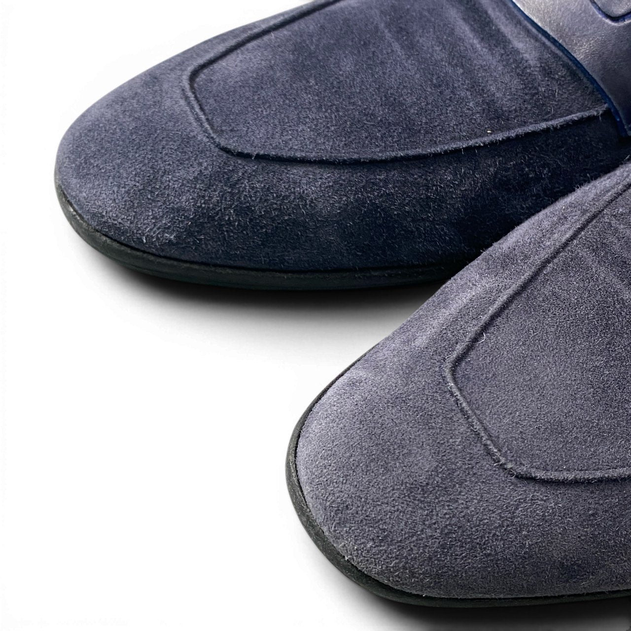 1d23 Berluti ベルルッティ Lorenzo ロレンツォ スエードローファー レザーシューズ サイズ8 ネイビー メンズ 紳士靴k02i
