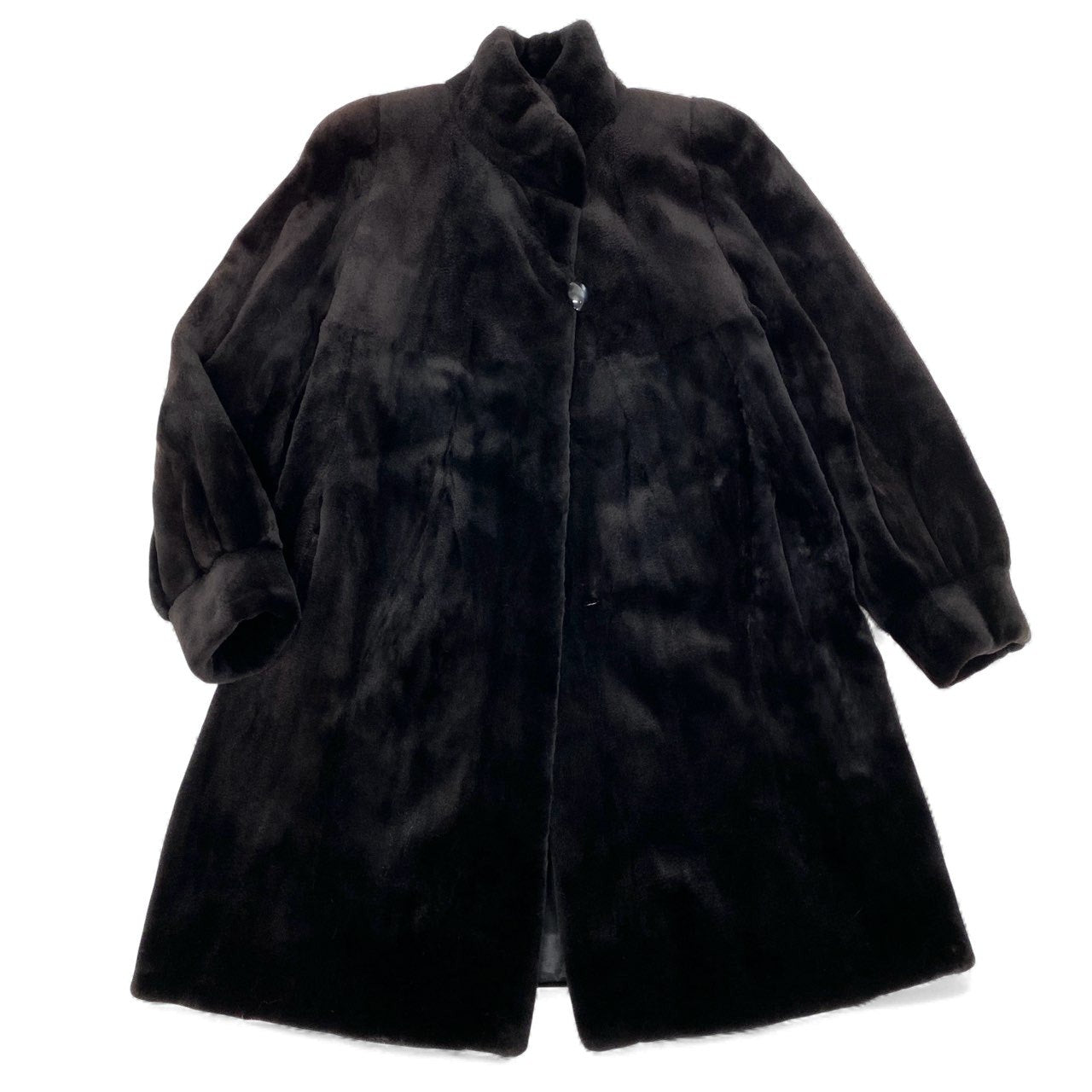 50k29 SAGA MINK サガミンク 銀サガ シェアードミンク ミンクコート セミロングコート 毛皮コート ダークブラウン ミンクファー レディースu02t