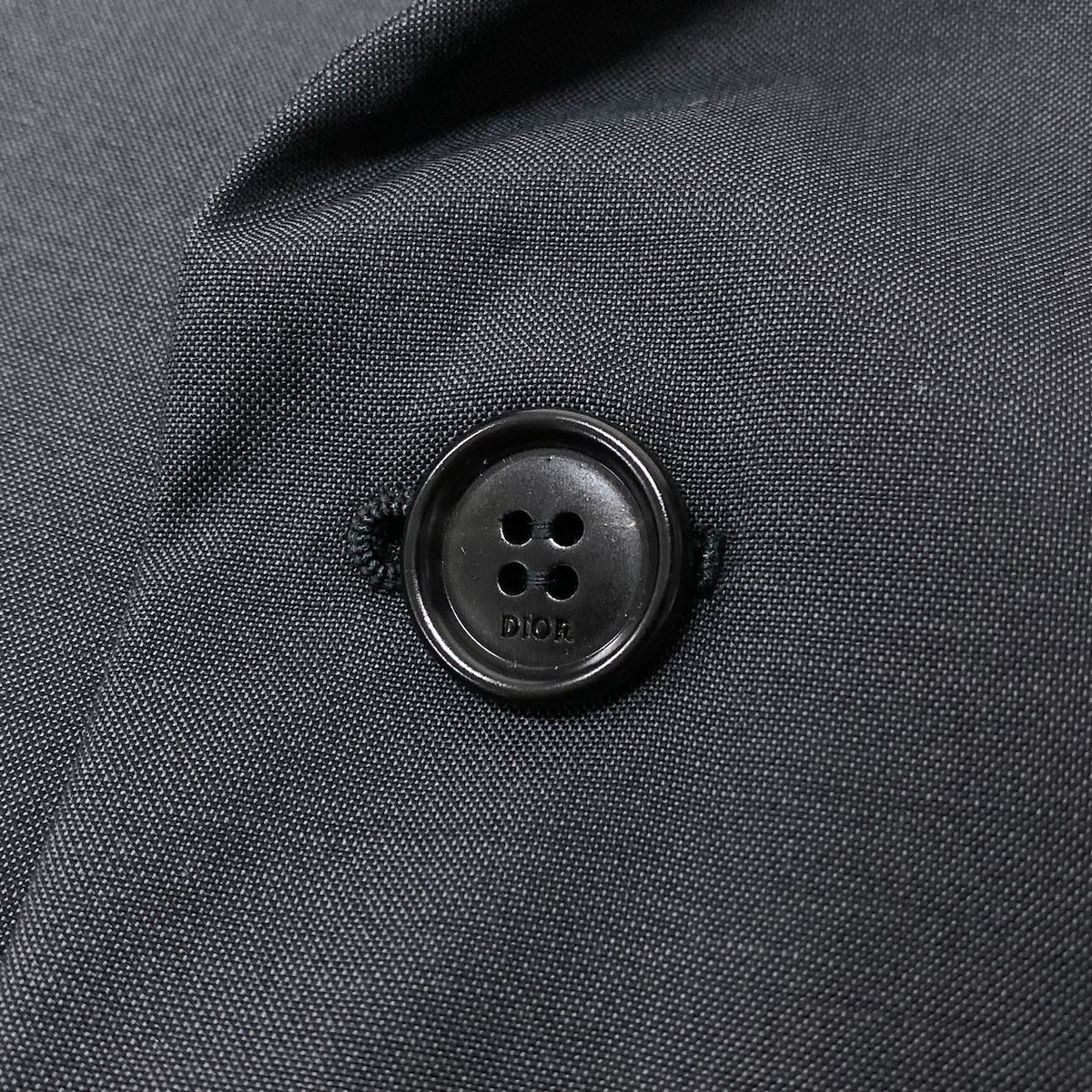 10j16【極美品】 DIOR ディオール テーラードジャケット シングル 1B 48 ダークグレー ウール シルク メンズ 紳士服u02t
