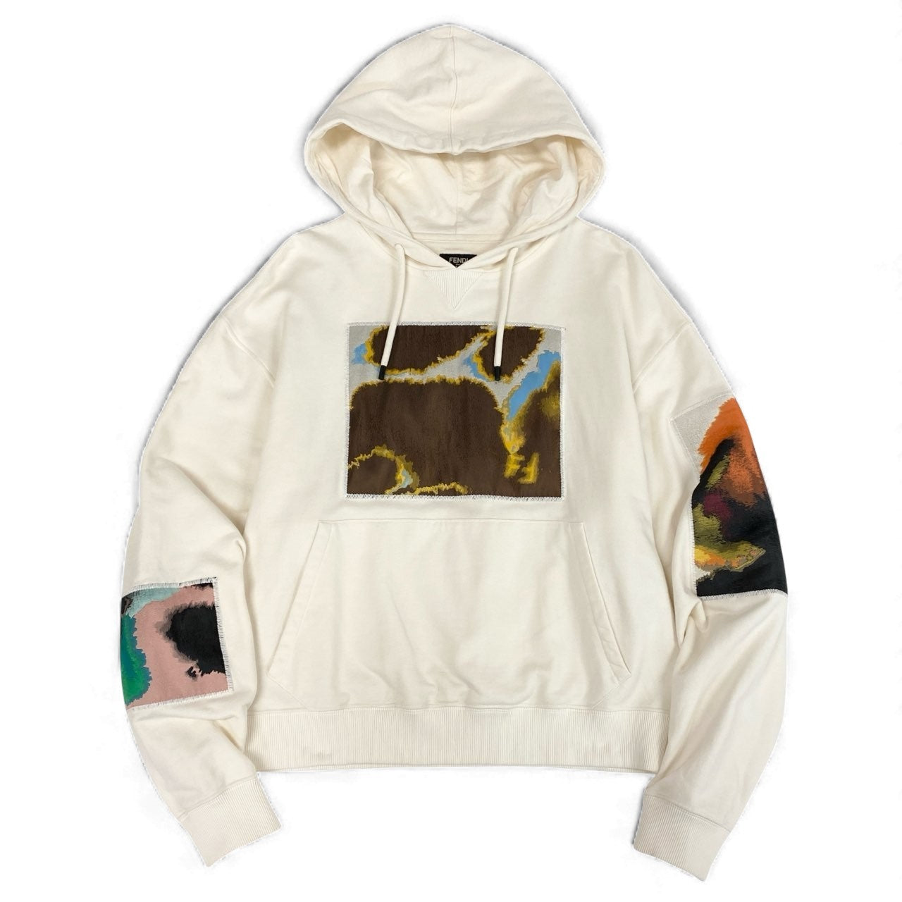 74k11 FENDI フェンディ アートプリント フーディ パーカー スウェット トップス FY1203 Sサイズ マルチカラー メンズu02t