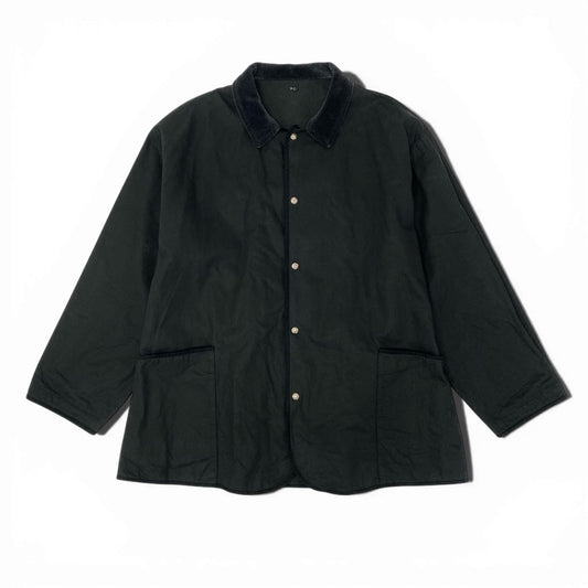 40l25 Porter Classic ポータークラシック PARAFFIN CORDUROY JACKET パラフィンコーデュロイジャケット ウィズシルバーボタン ジャケット XLサイズ ブラック コットン100％ メンズu02t