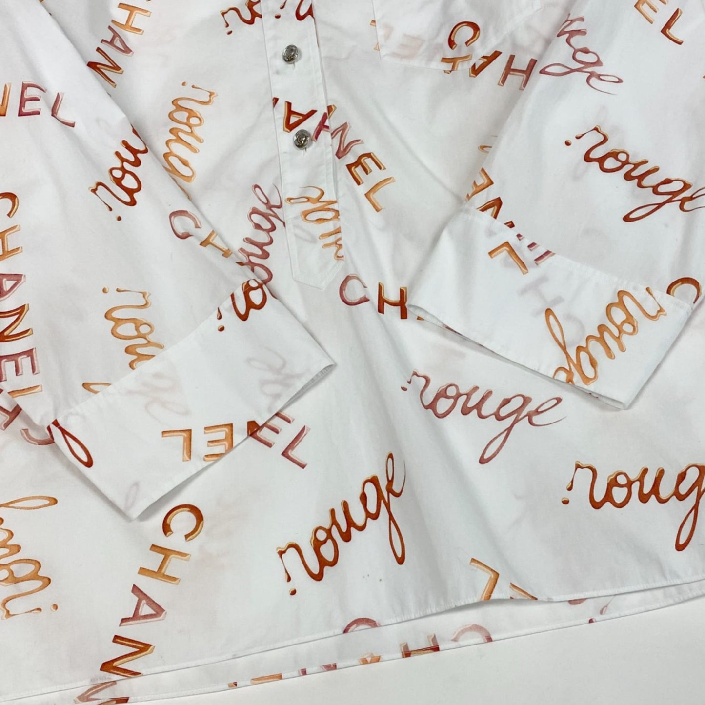 b23 CHANEL シャネル ヴィンテージ 1996年SS 96P プルオーバーシャツ サイズ38 ホワイト コットン レディースta1