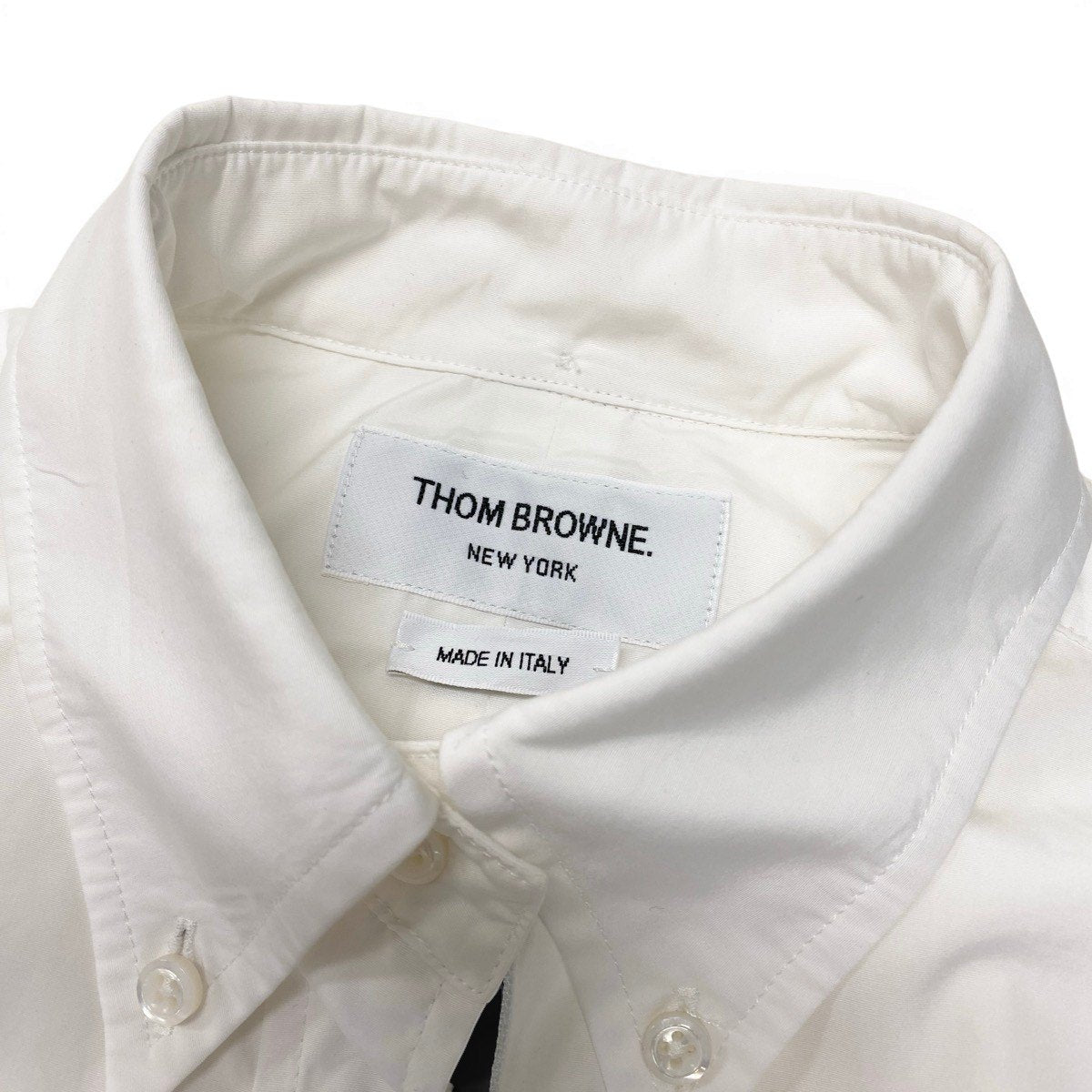 Ef26 THOM BROWNE. トムブラウン オックスフォードシャツ トリコロールテープ 長袖シャツ レディース 女性用 38 ホワイトu02t