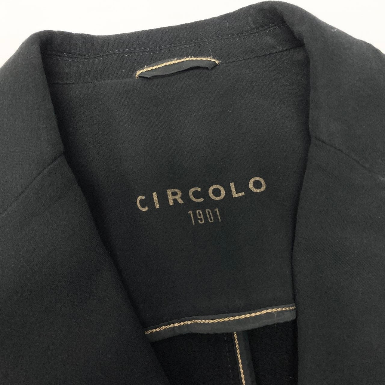 41d10 CIRCOLO チルコロ ダブルブレストテーラードジャケット 金ボタン ブレザー  9CU2004MB 46サイズ ブラック メンズ 男性用u02t