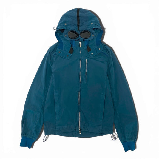 40l25【美品】C.P.COMPANY シーピーカンパニー ゴーグルジャケット ナイロンジャケット 2014SS フード着脱可 14SCPUC04572 001020 Sサイズ相当 グリーン メンズu02t