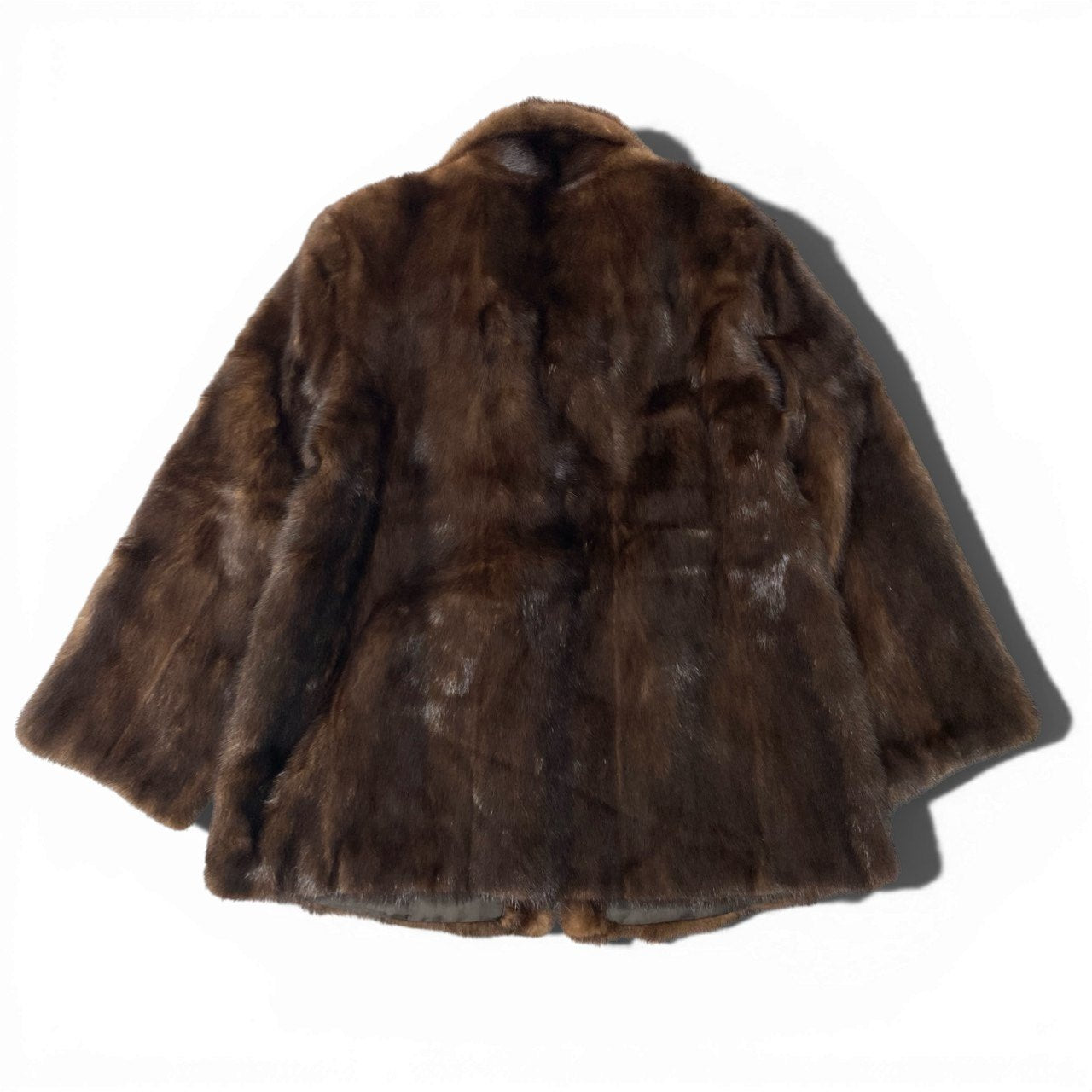 86c4 パステルミンク ファーコート サイズ15 ブラウン 本毛皮 Pastel Mink Fur Coat 毛並み◎t18r