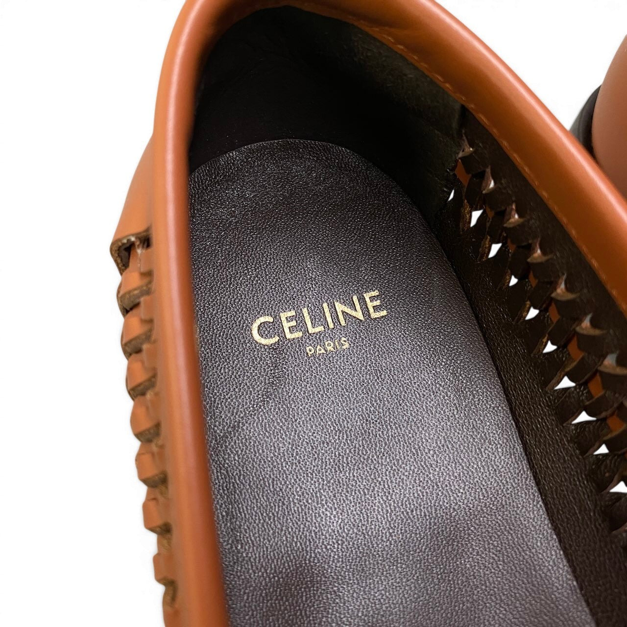 Ad2 CELINE セリーヌ LUCO BRAIDED LOAFER ルコ ローファー トリオンフ サイズ38 ブラウン レディース 革靴k02i