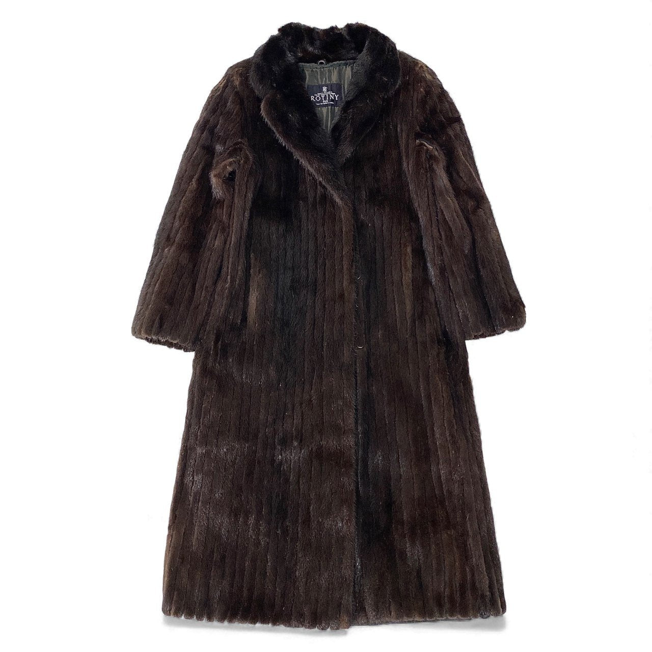 84L9 ROTINY ロティニー SAGA MINK 金サガ ダークミンク 丈112cm 超ロングコート サイズF ダークブラウン 最高級本毛皮t18r