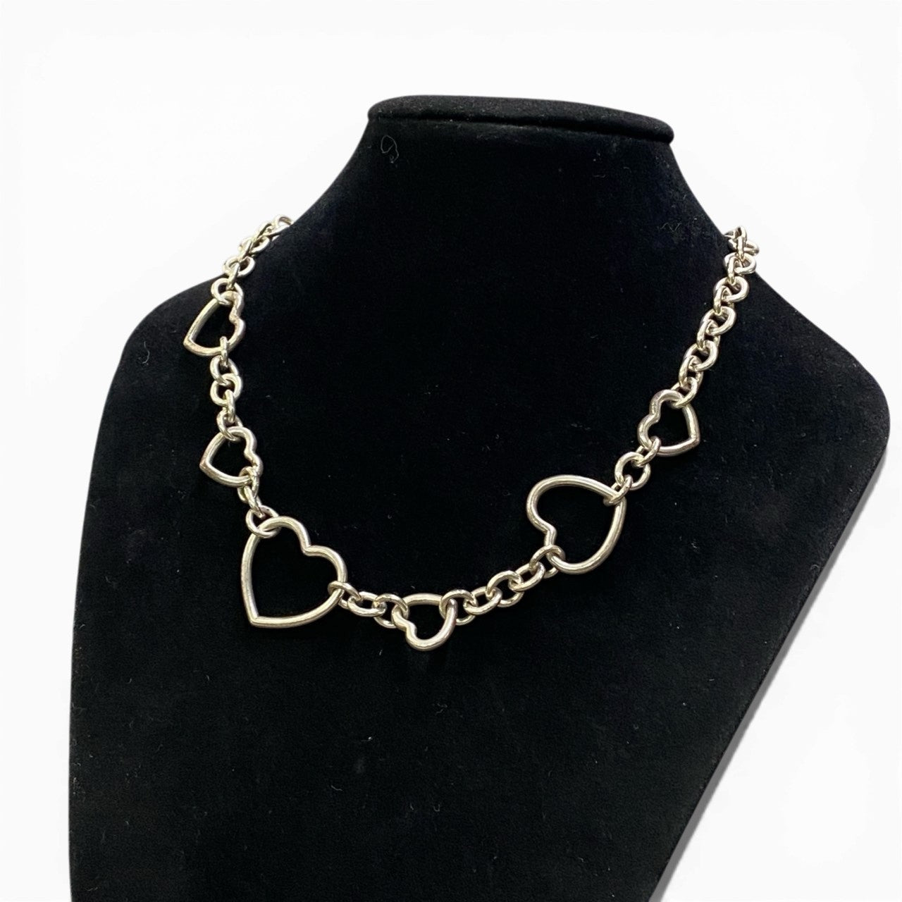 b16 TIFFANY＆Co. ティファニー 5連ハート ネックレス アクセサリー シルバー 925 レディースta1