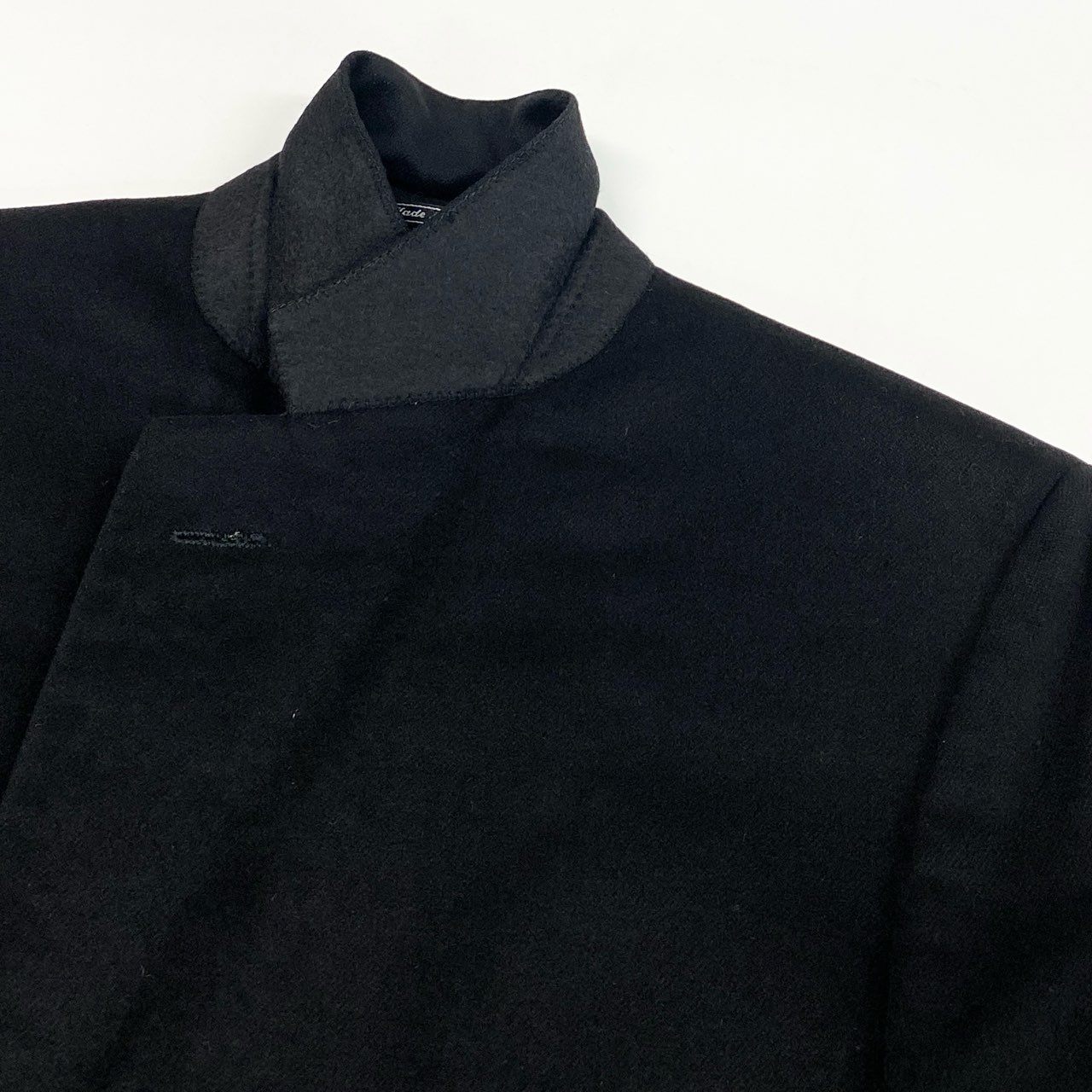 25L12 英国製 Chester Barrie チェスターバリー vintage 総カシミア チェスターコート ロングコート アウター ブラック カシミヤ100 メンズ 男性用 サヴィルロウu02t