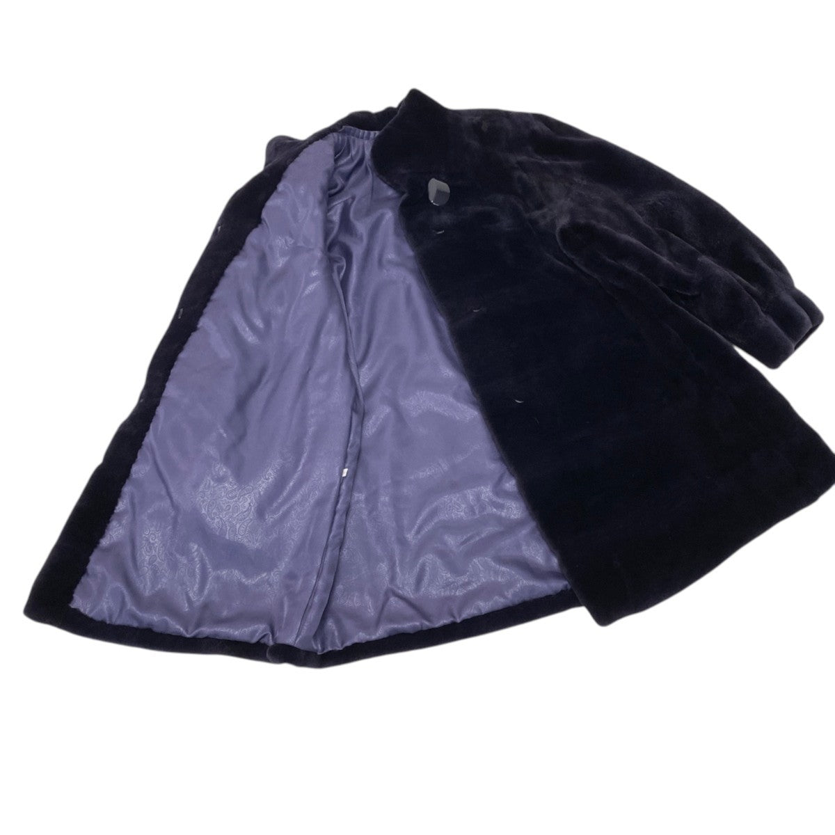52i24 EMBA エンバ 染め シェアードミンク ファーコート サイズF ダークパープル 本毛皮 Shared Mink Fur Coat リアルファーt18r