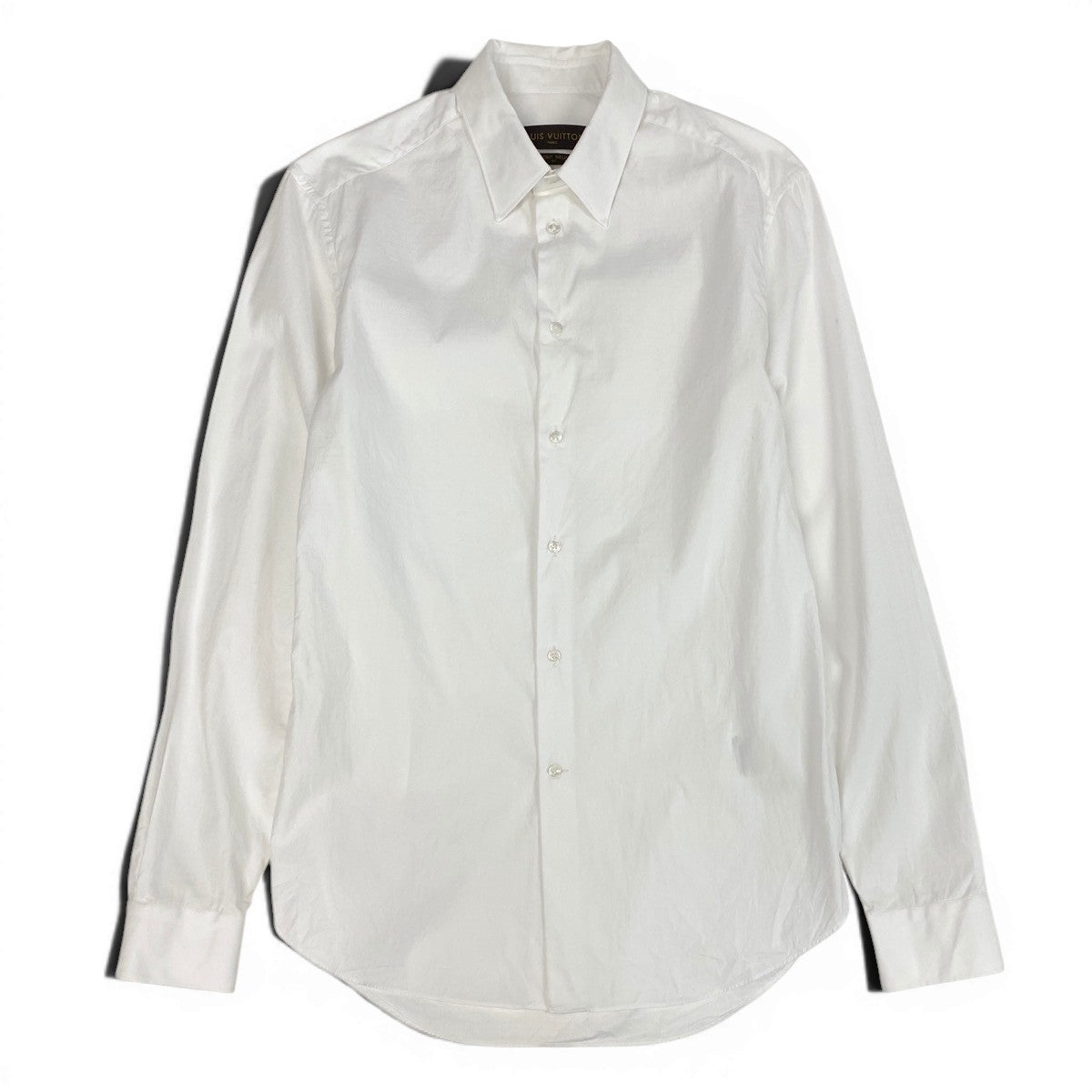 9f5 LOUIS VUITTON ルイヴィトン PONT NEUF FIT LVロゴ 長袖シャツ コットンシャツ サイズ38 ホワイト コットン100％ メンズ 紳士服u02t