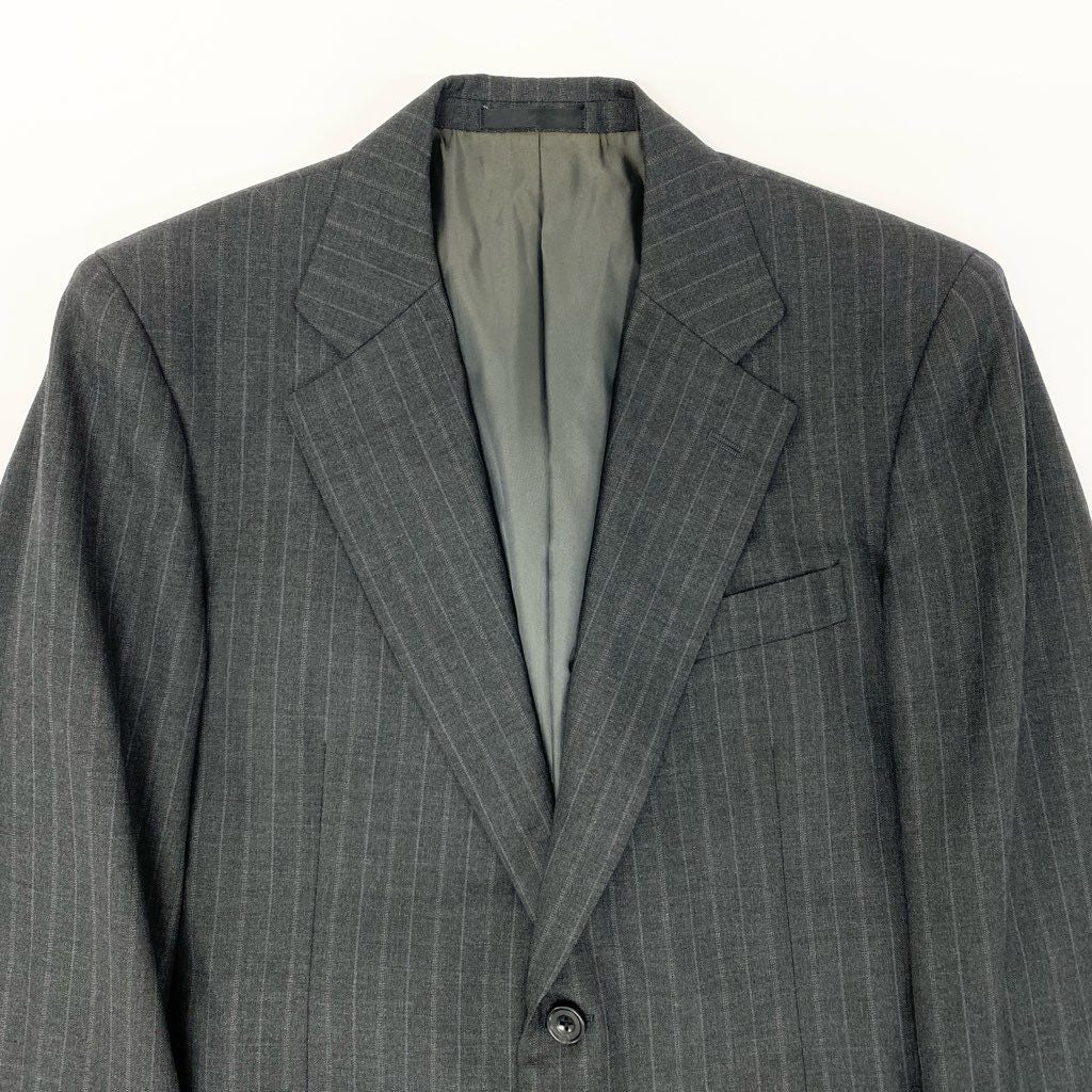 54l28 Burberrys バーバリーズ スーツセットアップ テーラードジャケット スラックスパンツ ストライプ 94-84-165 AB4 グレー ウール100％ メンズ 男性用o07t