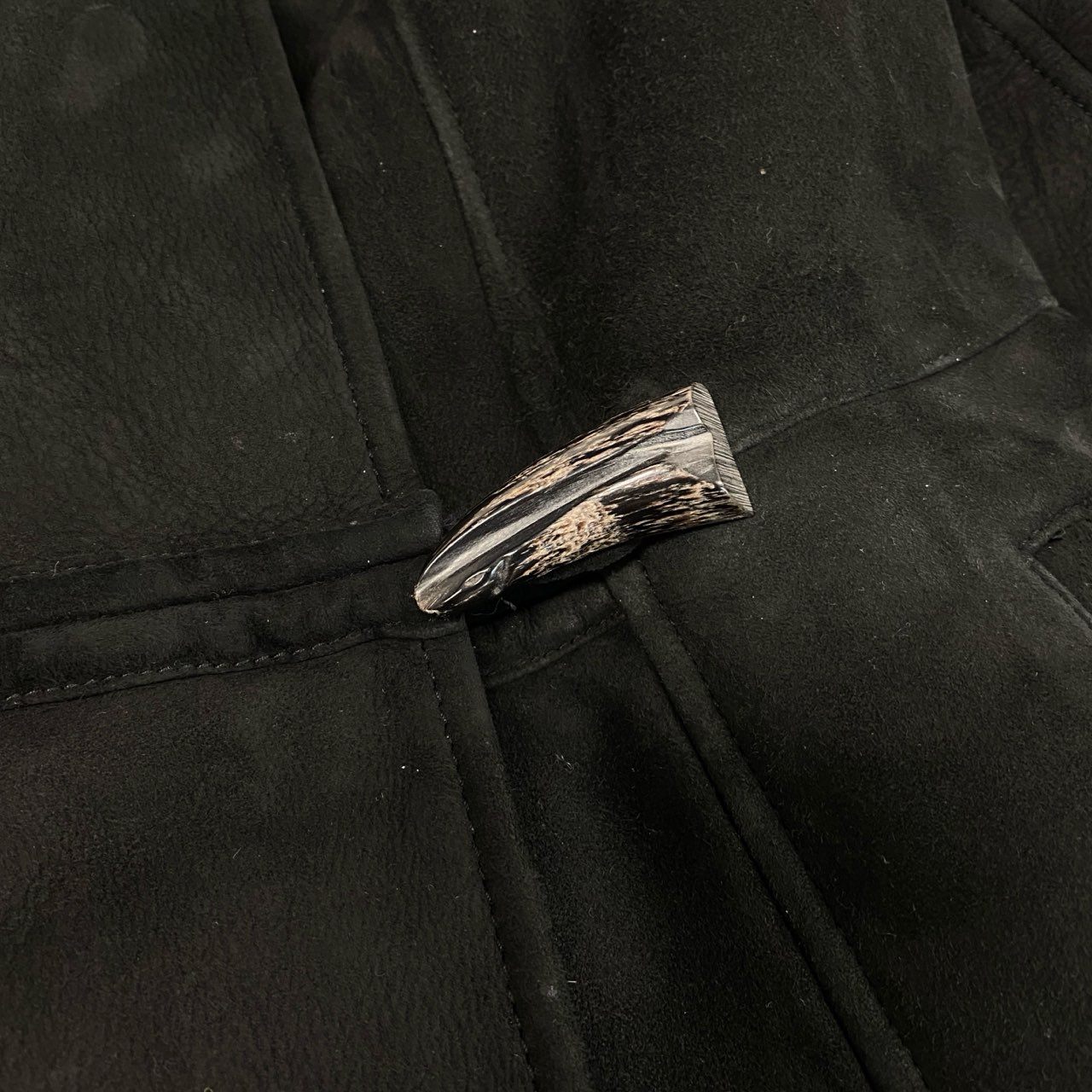 60L16 BALLY バリー ムートンコート レザーコート ダブル トグルボタン 42 ブラック リアルムートン レディース イタリア製u02t