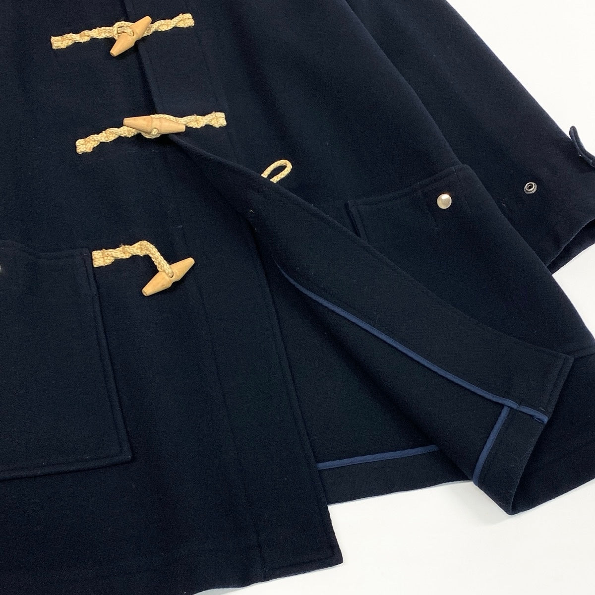 72f2 Paul Smith LONDON ポールスミス ダッフルコート フーデットコート 2way トグルボタン ウール混 サイズM ネイビー メンズ 紳士服o07t