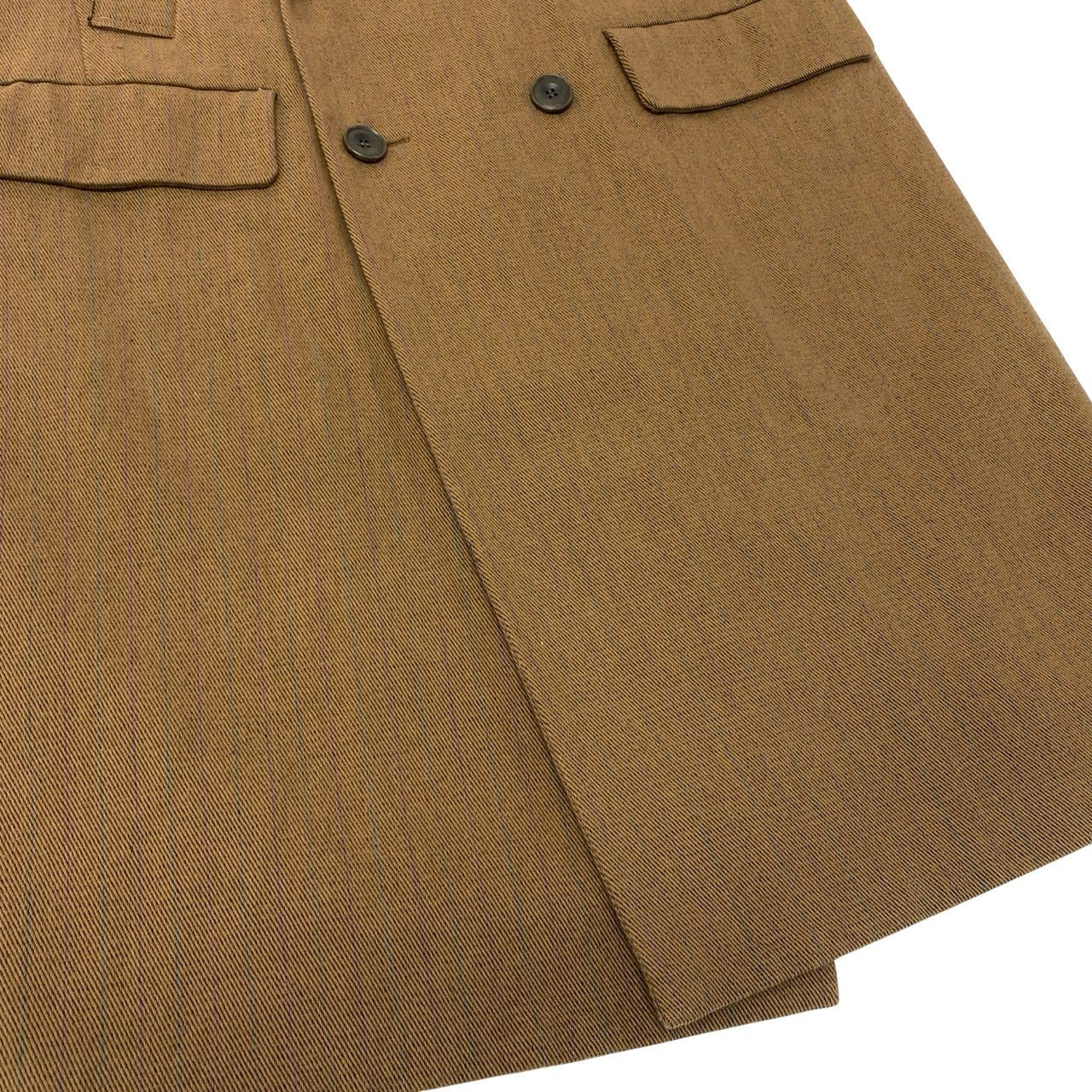 15c5 MIOSMOKEY ミオズモーキー 22AW カットオフ ベスト STRIPE CUT OFF GILET ロングジレ サイズ36 ベージュ レディース アウターk02i