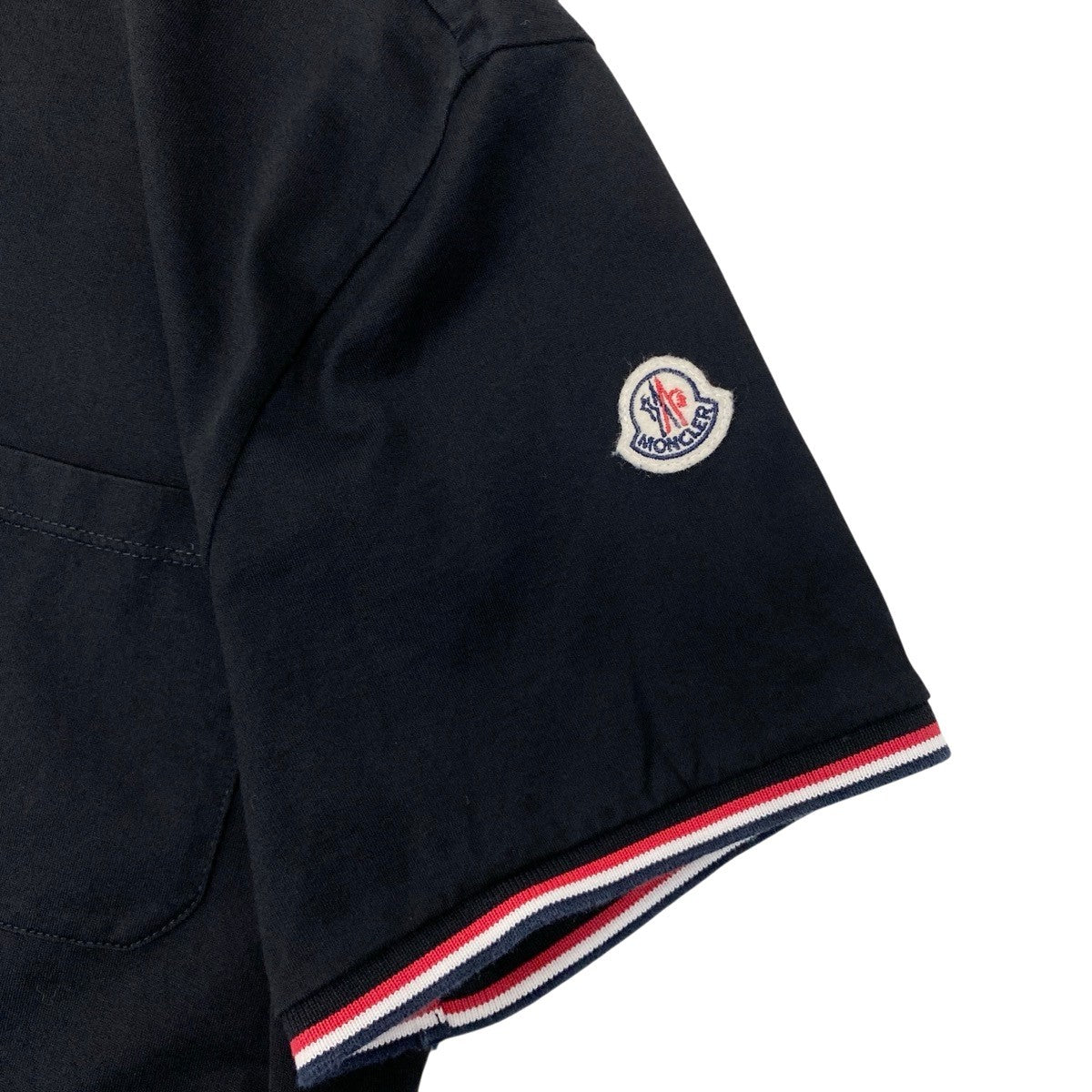 If18 MONCLER モンクレール トリコスリーブ Tシャツ Tricolor Trim Sleeve T-Shirt サイズM ブラックt18r