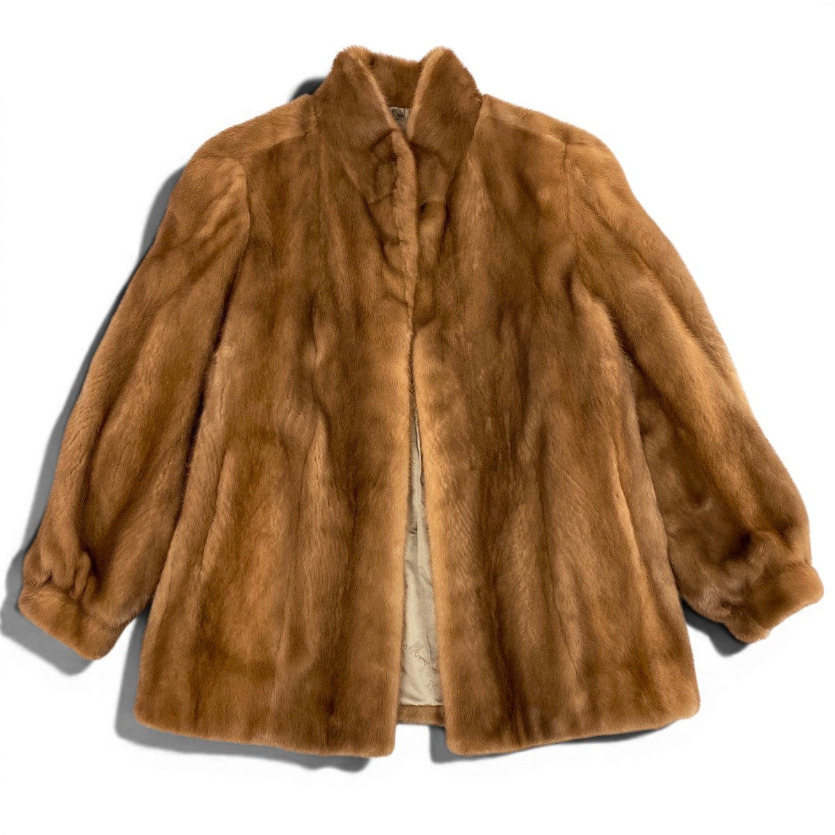 70g1 LANVIN ランバン パステルミンク ファーコート サイズF 茶系 本毛皮 Pastel Mink Fur Coatt18r