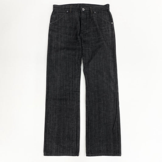 Ai25-1 LOUIS VUITTON ルイヴィトン デニムパンツ ボトムス ストレートパンツ コットン ワンポイント刺繍 イタリア製 RM081M MMDP02DAK 40サイズ グレー メンズk02i