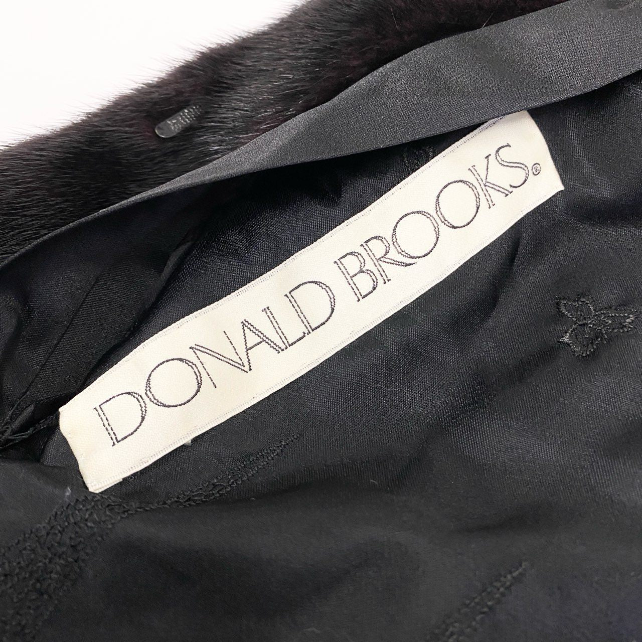 23a14 DONALD BROOKS MITSUKOSHI ダークミンク ロングコート サイズF ブラック 最高級本毛皮 Mink Fur Coatt18r