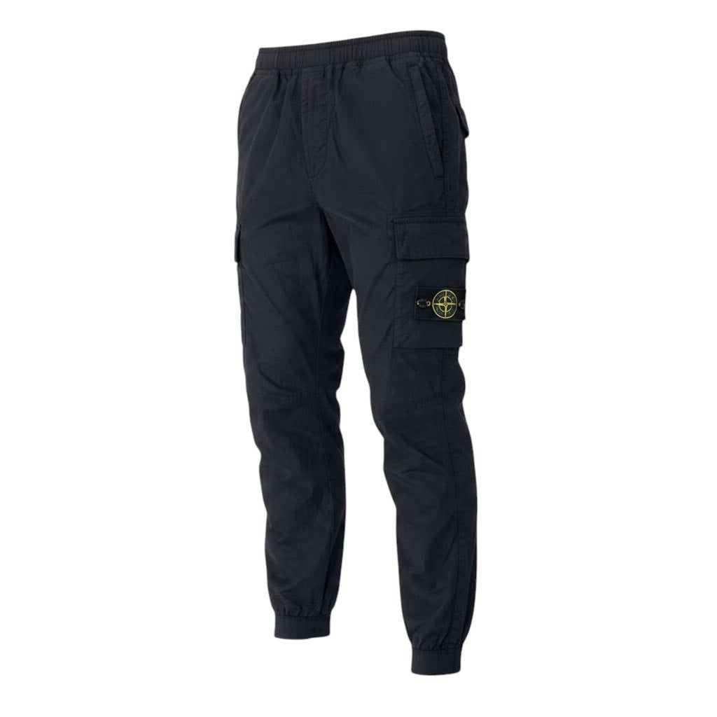 25j20 STONE ISLAND ストーンアイランド レギュラー テーパードフィット カーゴパンツ 伸縮性 3100031 W27 ブラック メンズo07t
