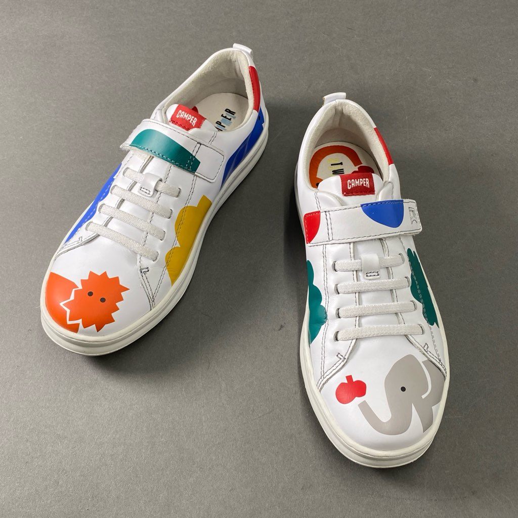 4e16【極美品】CAMPER カンペール Runner ランナー 伊勢丹限定 鈴木マサル コラボ レザースニーカー 35 ホワイト レディース 靴