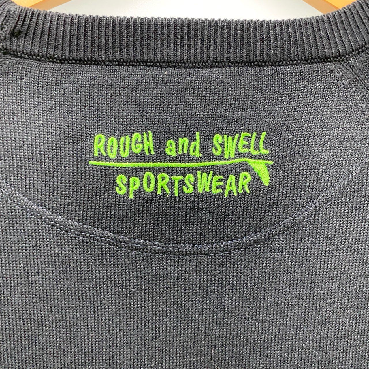 5c6 rough & swell ラフ&スウェル F.C Knit ウール アクリル 12G ニットセーター クルーネック  メンズ 紳士服 RSM-18205 サイズL ブラックu02t