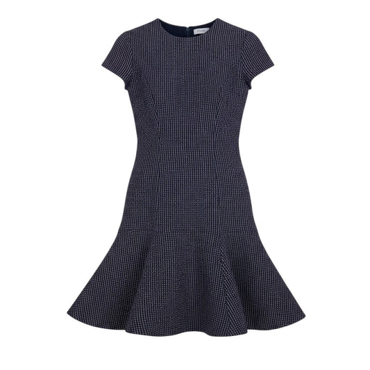 Ej19 【美品】 Christian Dior クリスチャンディオール ツイード ドレスワンピース 5A20609A1142 サイズ34 ネイビー ピンク ウール100％ レディースo07t