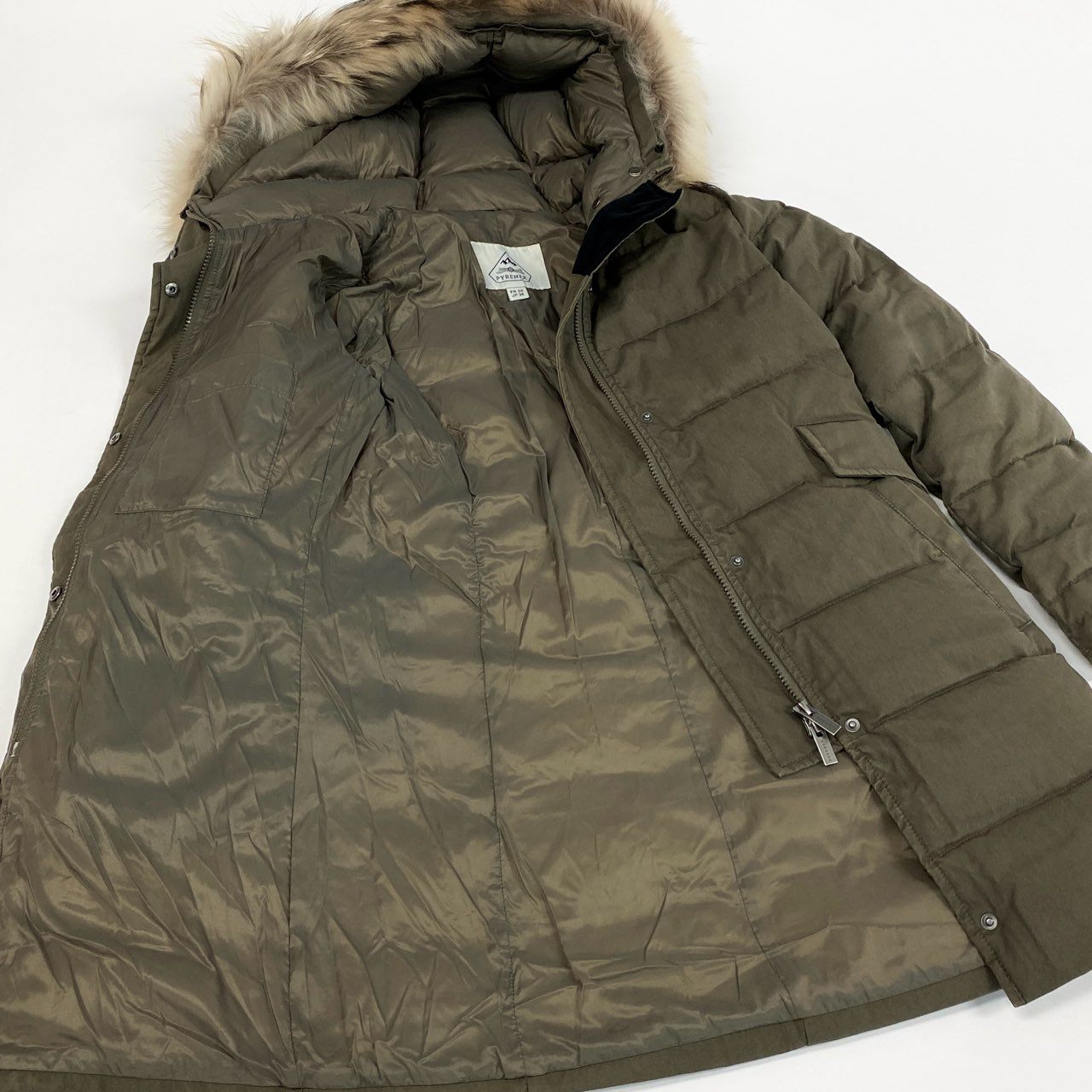 9j6 PYRENEX ピレネックス GRENOBLE JACKET グルノーブル ジャケット ダウンジャケット コート 36 S相当 カーキ オリーブ レディースo07t