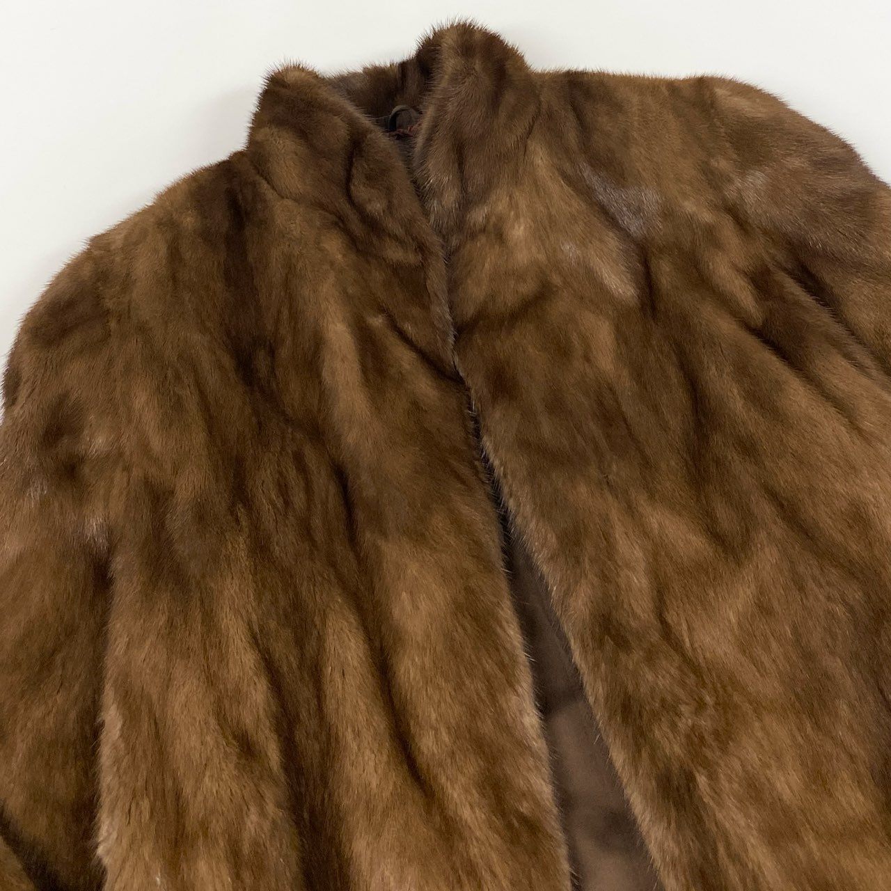 49L8 SAGA MINK サガミンク 銀サガ デミバフミンク ファーコート サイズ13号 ブラウン 最高級本毛皮 MINK FUR ポケット有t18r