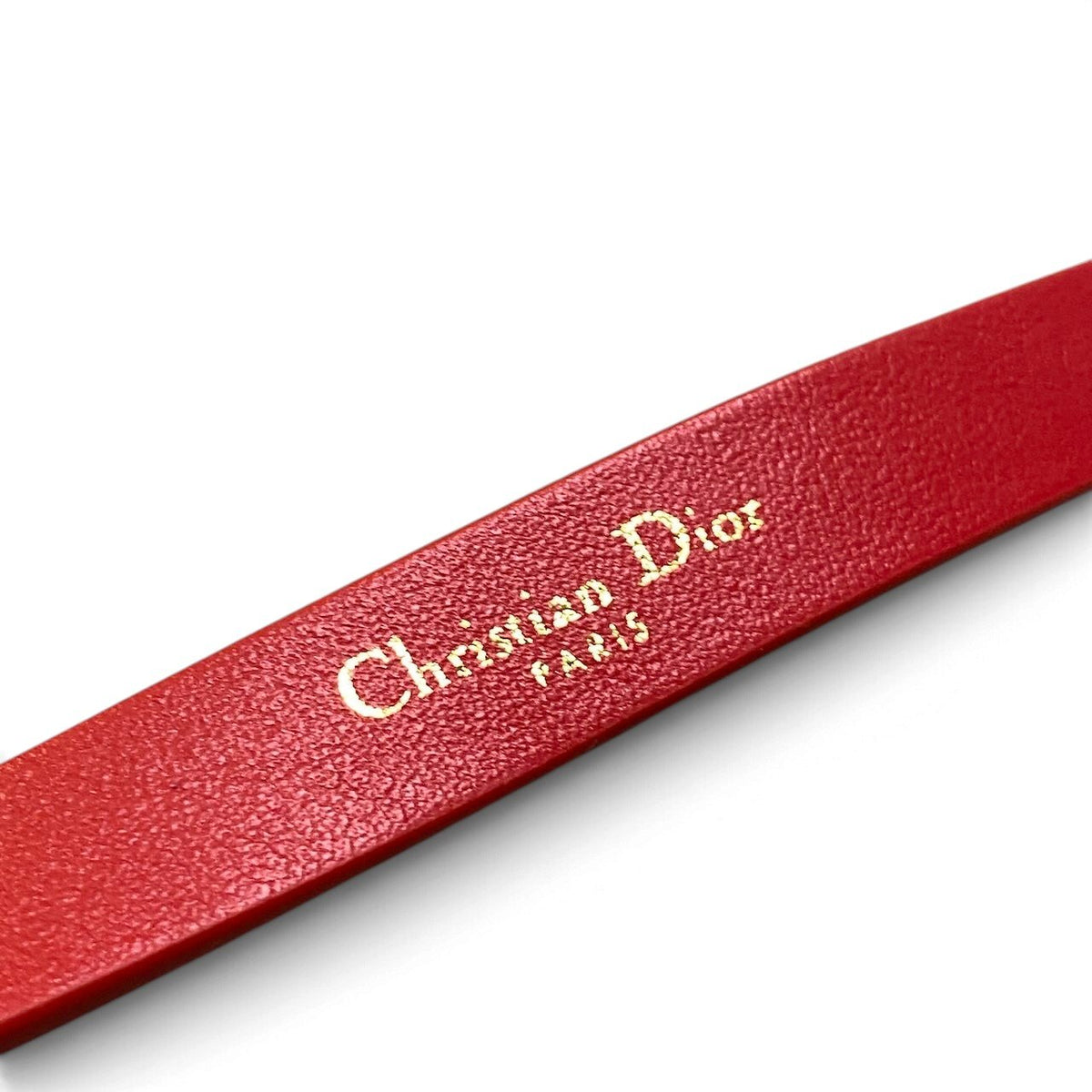 j15 《新品同様》 Christian Dior クリスチャンディオール CDロゴ レザーベルト  23-MA-0261 75 レッド レザーu02t