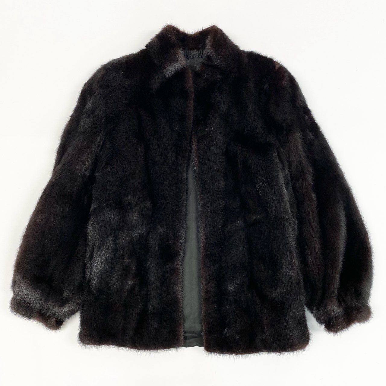 36a16 SAGA MINK サガミンク 銀サガ ダークミンク ミンクコート 毛皮コート 毛並み綺麗 F ブラック系 ミンクファーt18r