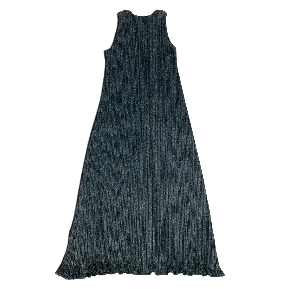 Ah28 PLEATS PLEASE プリーツプリーズ ノースリーブ プリーツワンピース ロングワンピース サイズ2 ダークグレー ポリエステル レディースo07t