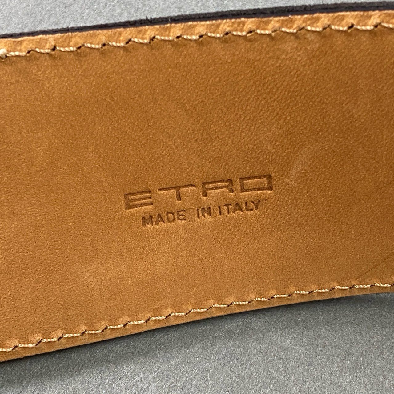 h3 《美品》 ETRO エトロ イタリア製 レザーサッシュベルト 本革 スエード 小物  ブラック