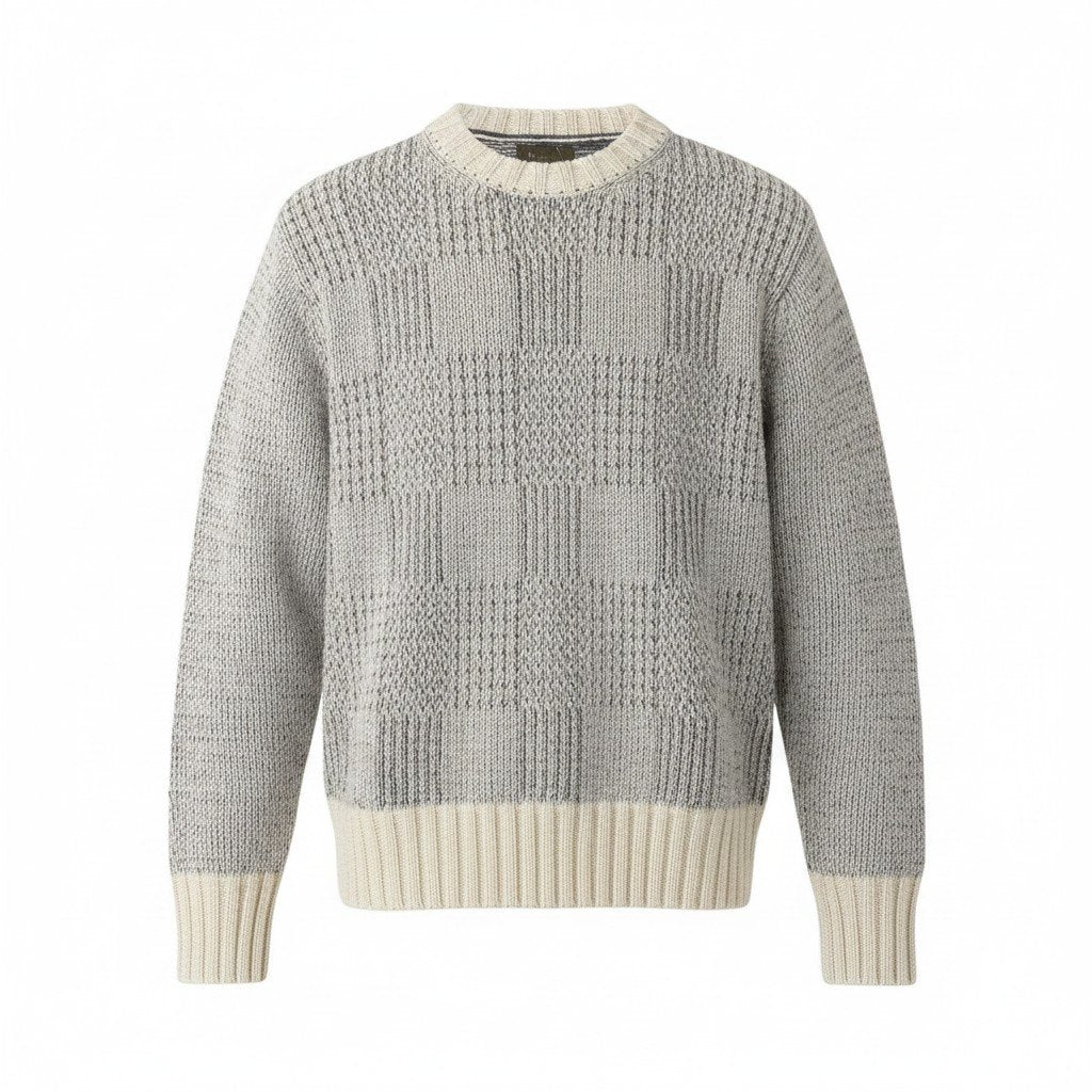 Af25 Y's Yohji Yamamoto ワイズ ヨウジヤマモト ロングスリーブニットセーター トップス 日本製 3サイズ グレー アイボリー ウール100％ メンズ 男性用o07t