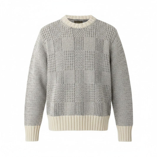 Af25 Y's Yohji Yamamoto ワイズ ヨウジヤマモト ロングスリーブニットセーター トップス 日本製 3サイズ グレー アイボリー ウール100％ メンズ 男性用o07t