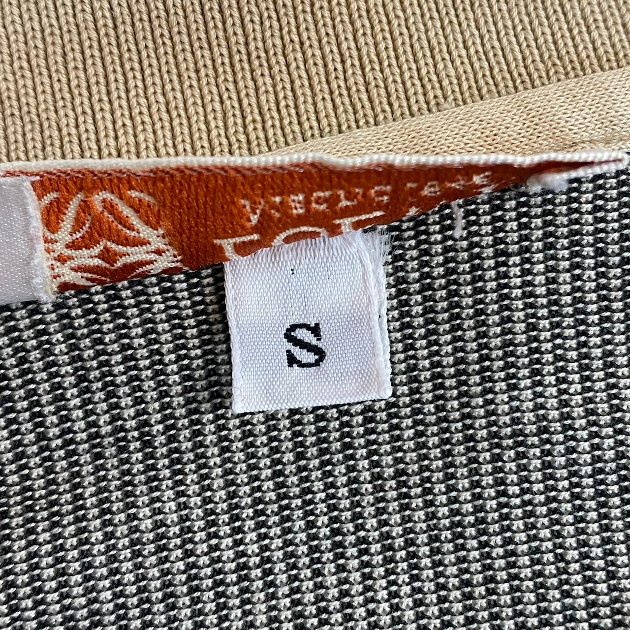 Ec27 LOEWE ロエベ 半袖ポロシャツ コットンシャツ ストライプ ロゴ刺繍 トップスカットソー Sサイズ ブラック ベージュ コットン100％ メンズ 男性用u02t