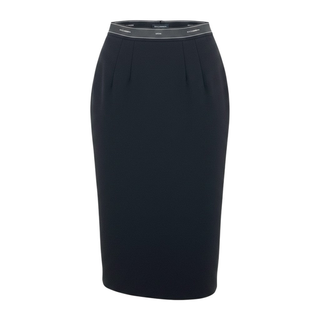 h17 【美品】DOLCE&GABBANA ロングスカート サイドライン 42サイズ ブラック レディース 女性用k02i