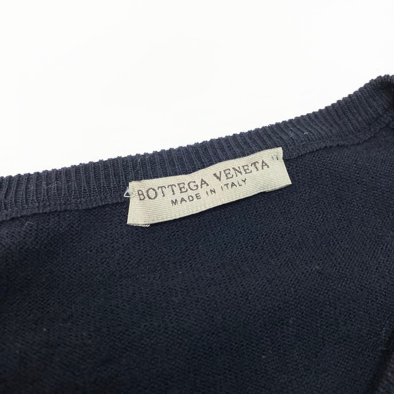 57c10 BOTTEGA VENETA ボッテガヴェネタ クルーネック ニットカーディガン トップス 44 ブラック ウール レディースu02t
