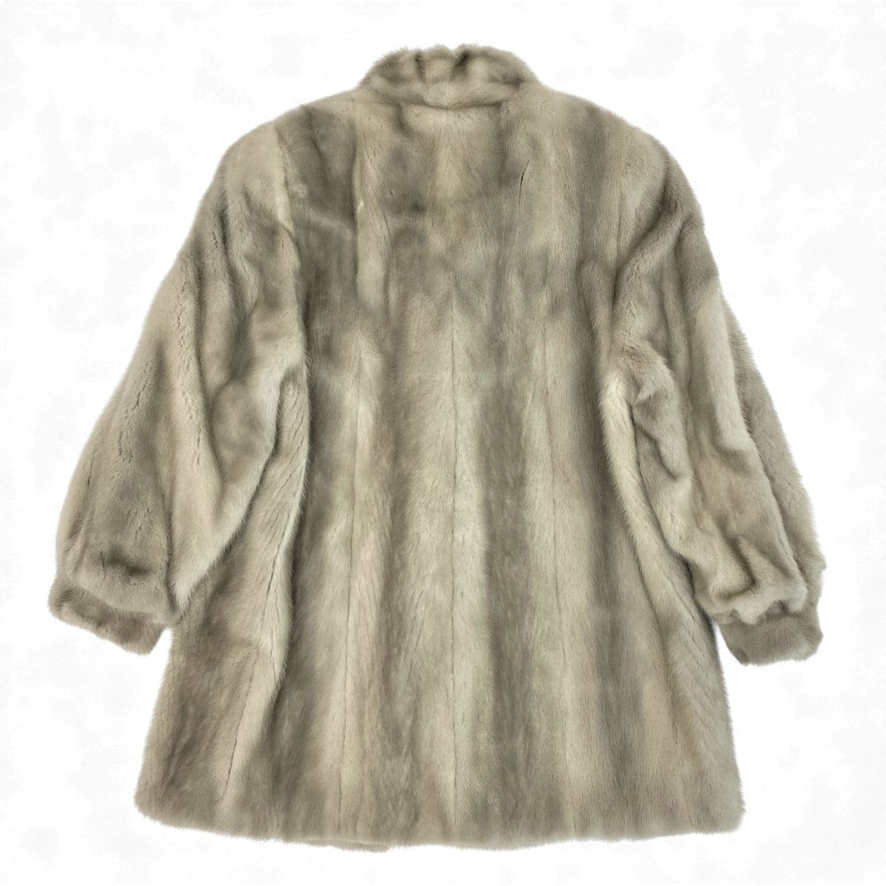 49L4 SAGA MINK サガミンク 銀サガ サファイアミンク セミロングコート シルバー グレー 最高級本毛皮 MINK FUR リアルファーt18r