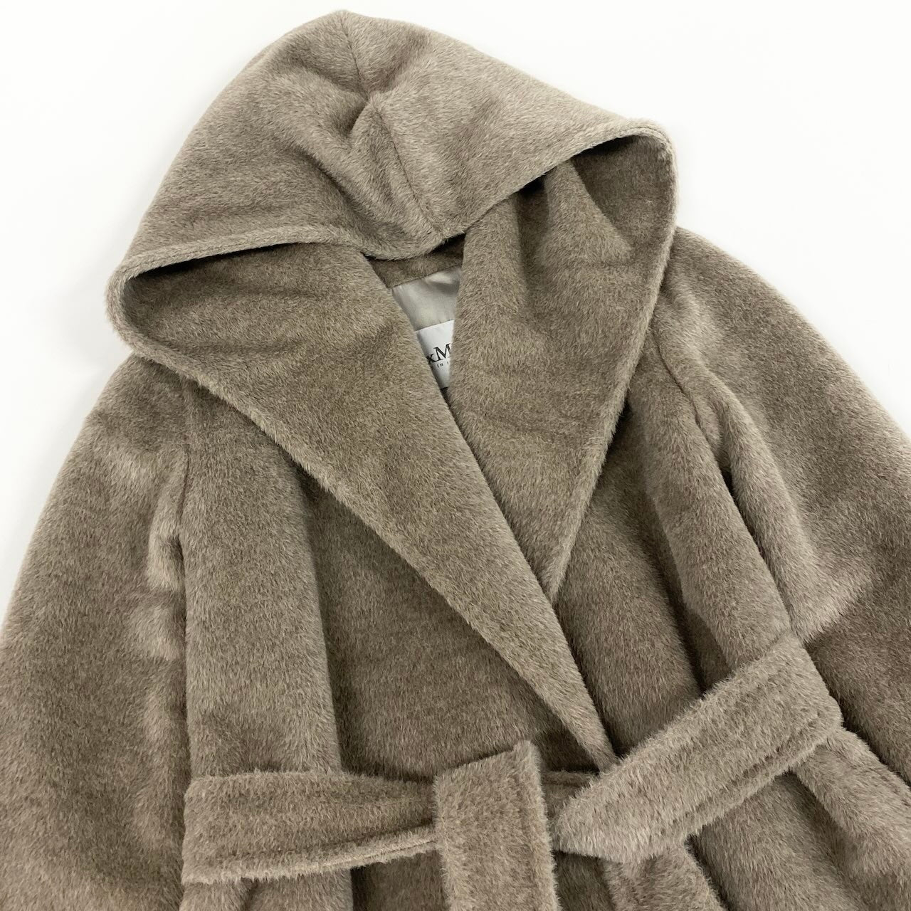 16e7【美品】Max Mara マックスマーラ フーディーアルパカシャギーコート アウター イタリア製 10861243 36サイズ ブラウン レディース 女性用t18r