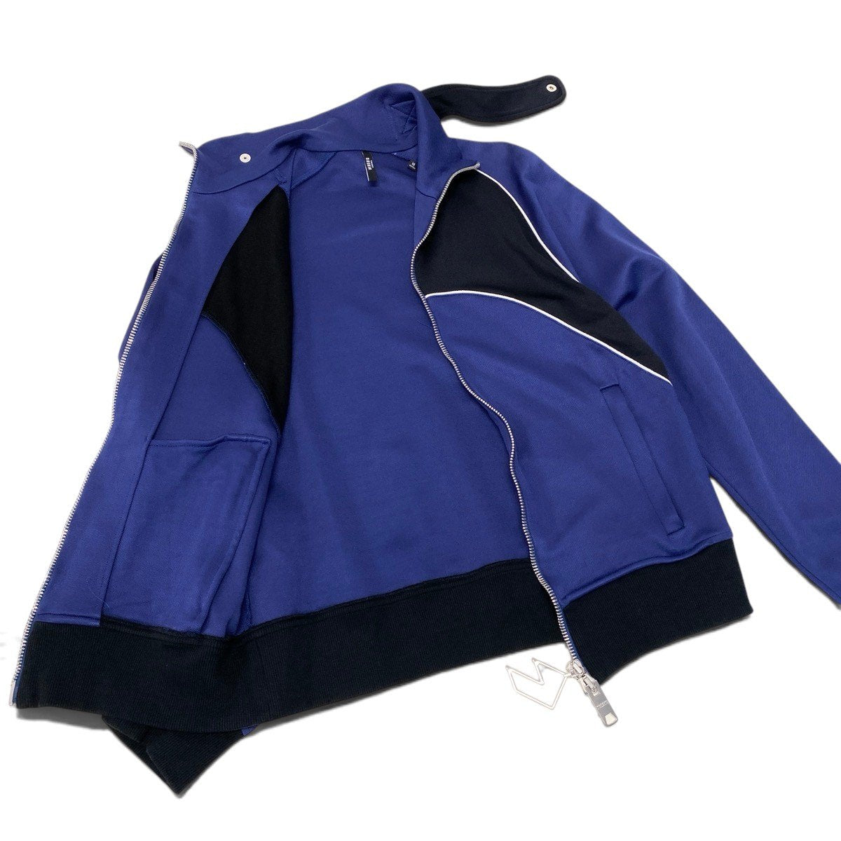 82i2 【美品】VERSUS VERSACE ヴェルサス ヴェルサーチ ジップアップ トラックジャケット ブルゾン Mサイズ ブラック ブルー メンズ 男性用u02t