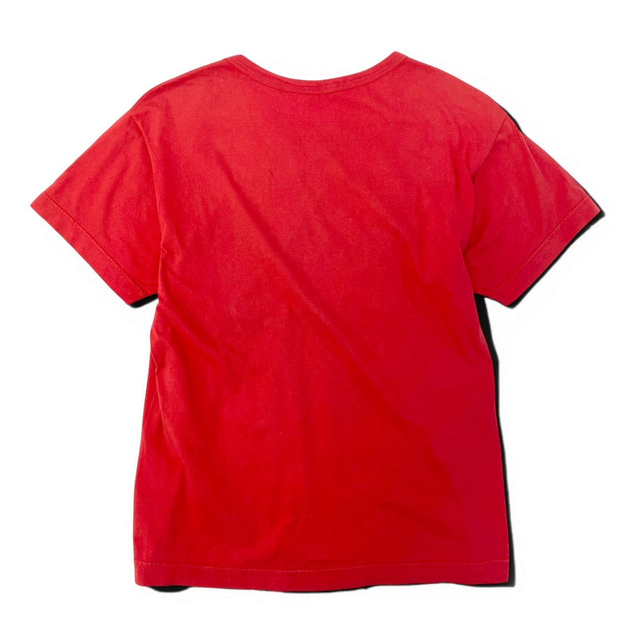 12d27 PRADA プラダ フロントロゴ カットソー  クルーネック 半袖Tシャツ ビーズロゴ レッド コットン100％ メンズ 紳士服u02t