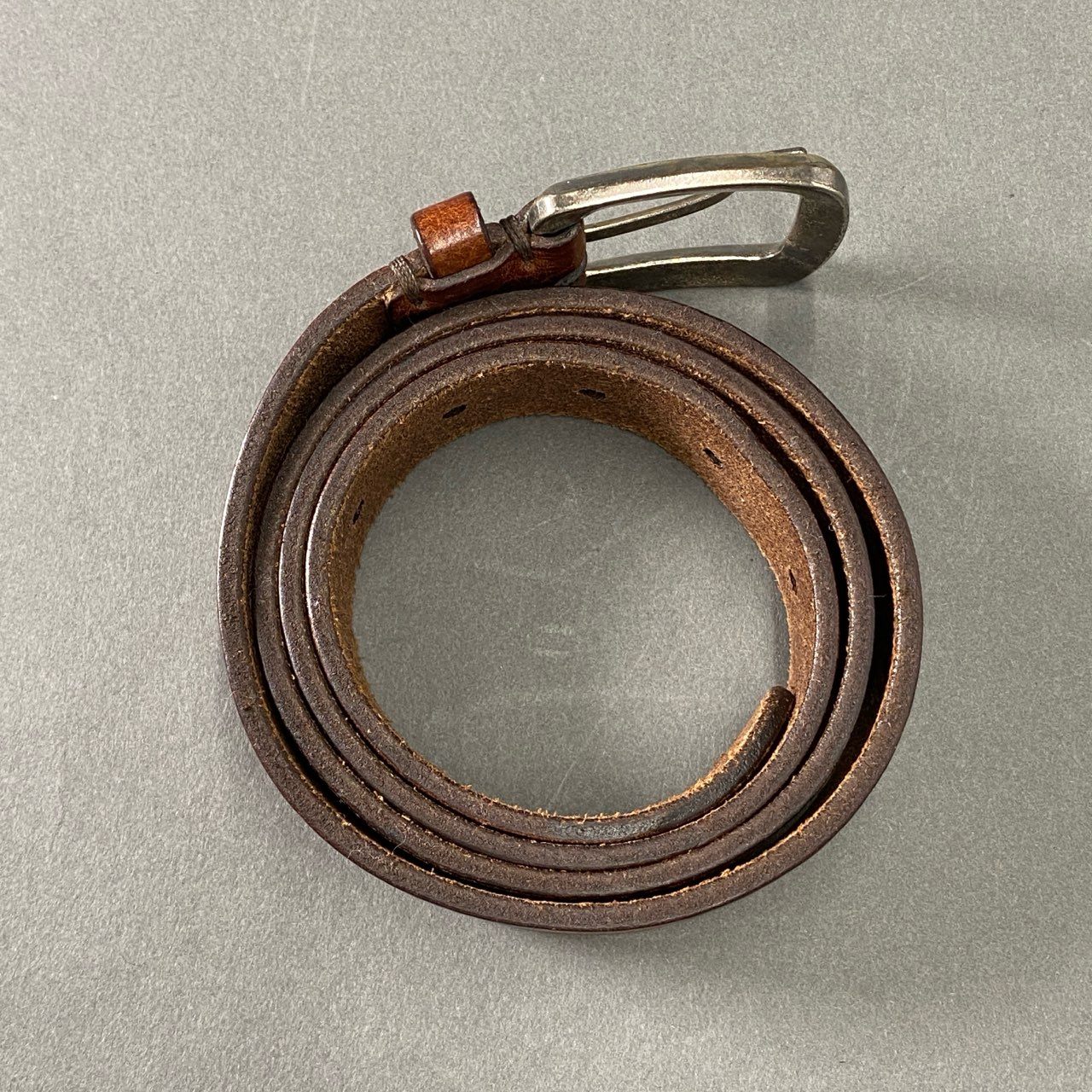 h3-3 BRUNELLO CUCINELLI ブルネロクチネリ レザーベルト 90 ブラウン Leather Belt イタリア製 小物