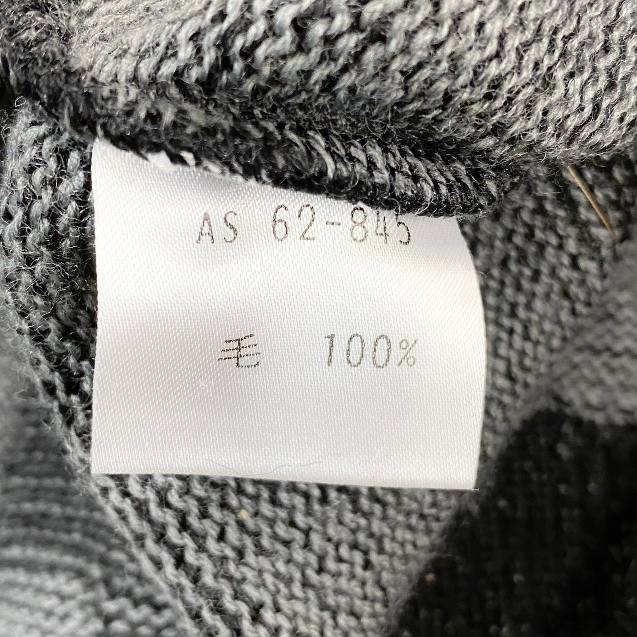 62g7 YVES SAINT LAURENT イヴサンローラン ロングスリーブ ニットセーター チェック柄 サイズL ブラック ウール100％ メンズ 紳士服o07t