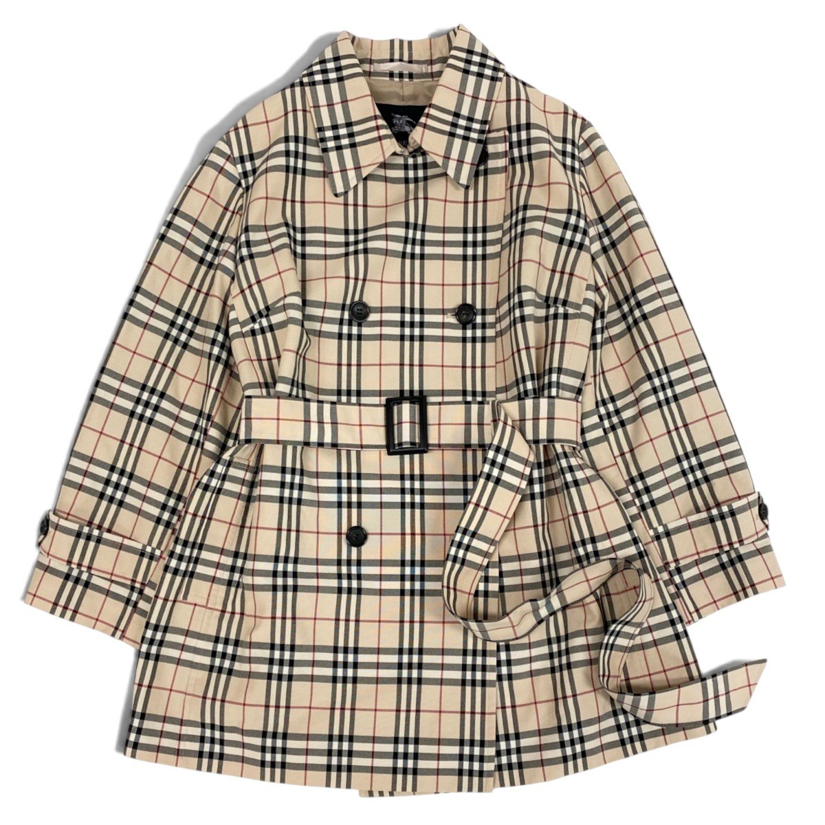 Ii4 【美品】BURBERRY LONDON ノバチェック ショート丈ジャケット 15サイズ ベージュ レディース 女性用u02t