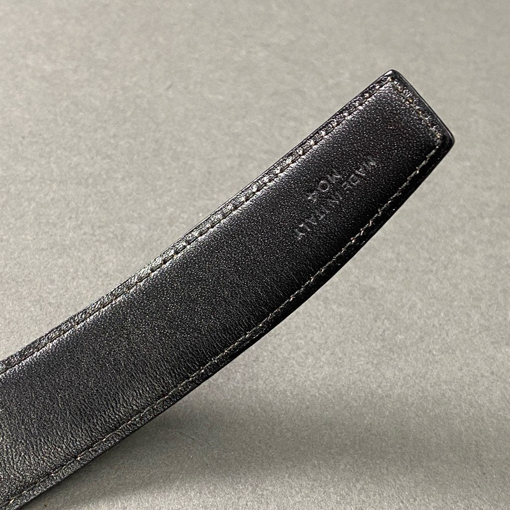 7f23 CELINE セリーヌ 馬車金具 レザーベルト 60 ブラック ゴールド Leather Belt