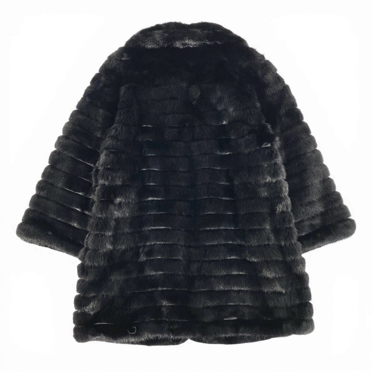 23a21 ダークミンク ファーコート サイズL ブラック 本毛皮 Black Mink Fur Coat リアルファーt18r