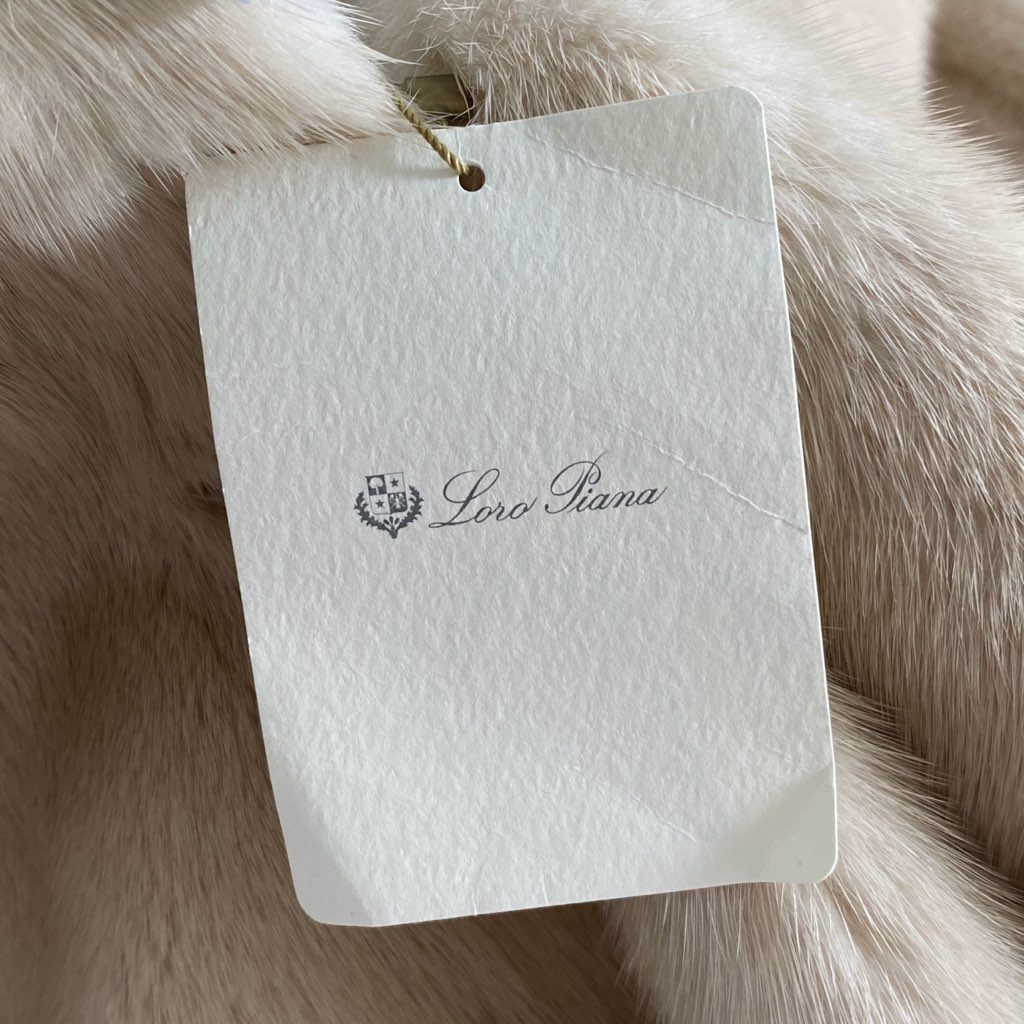 81i11 【美品】Loro Piana ロロピアーナ ベビーカシミヤ100％ リバーシブル ローゲージニットブルゾン ミンクファー 毛皮コート FAI6284 サイズM レディース 女性用 アウター